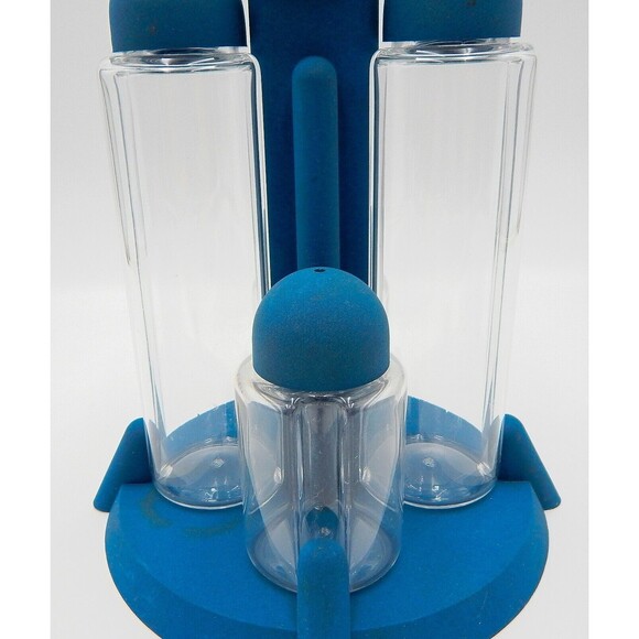 Guzzini Italy Particolari 5 Piece Cruet Set Flat Blue Ambrogio Rossari - Picture 10 of 11